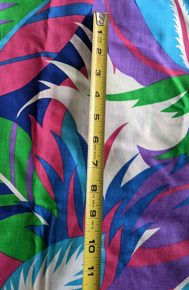 BOLD Vintage Tropical Floral Pattern Cotton Woven Fabric 80s 90's Hawaiian Print - Picture 4 of 6